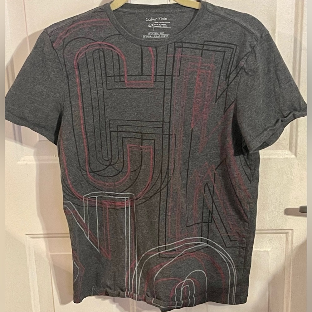 Calvin Klein Mens T Shirt Gray Size S